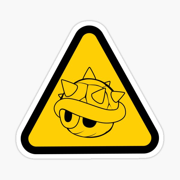Item preview, Spiked Blue Shell Warning Road Sign designed and sold by brainthought.