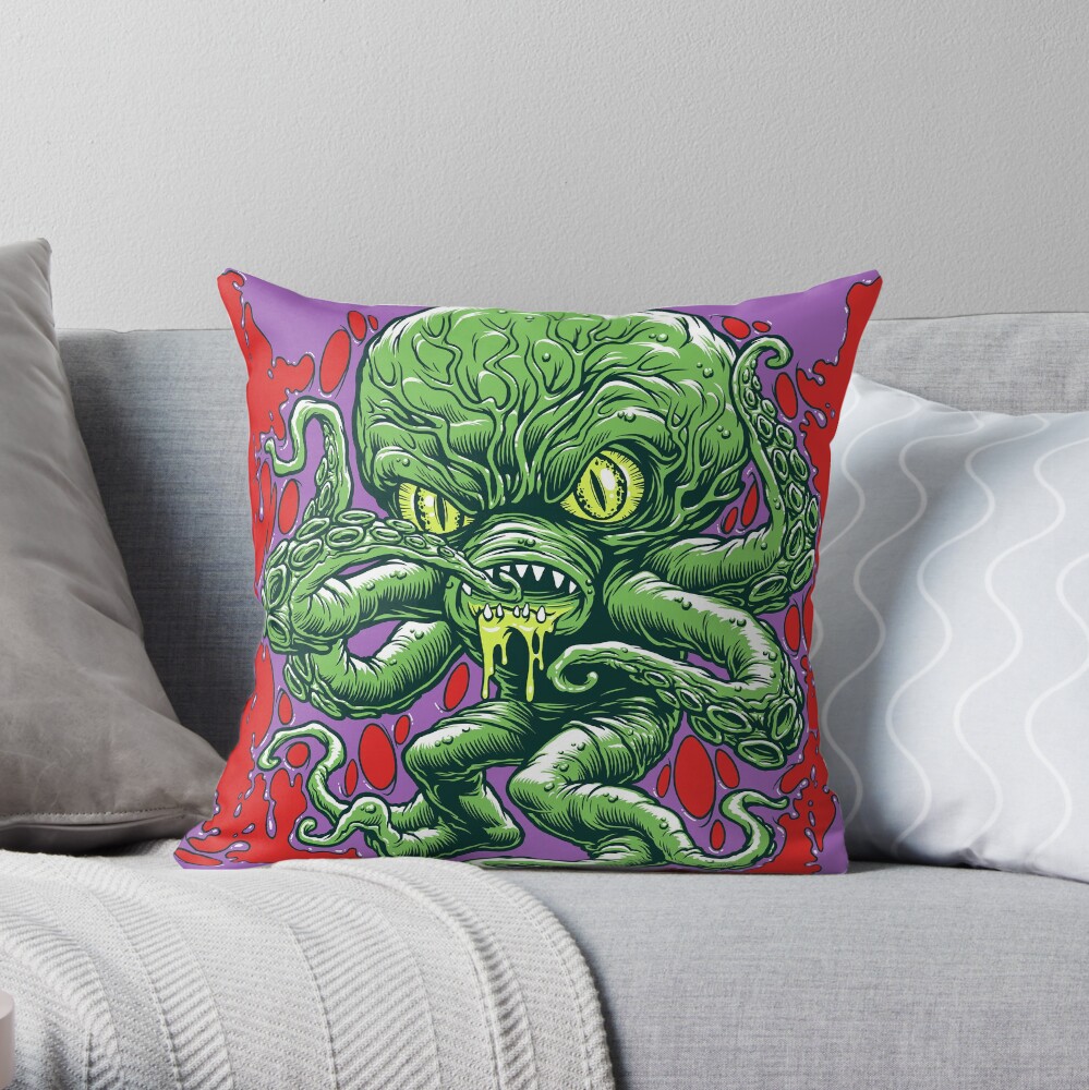 OCTAMAN! Throw Pillow