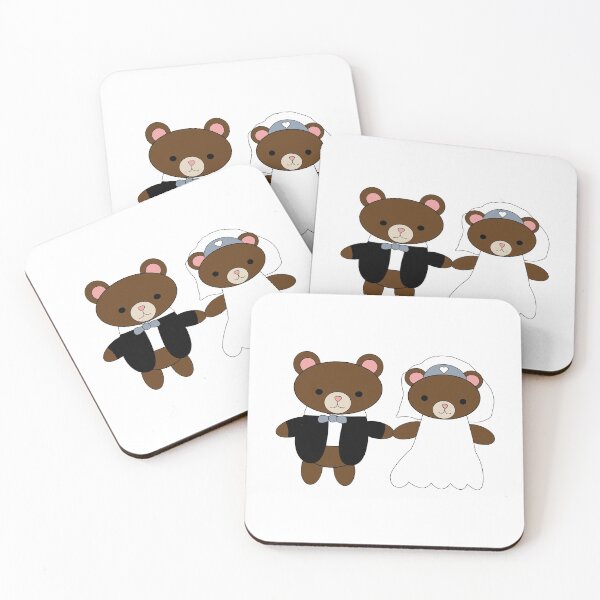 Item preview, Bride and Groom Bear Cute Kawaii Couple designed and sold by ValeriesGallery.