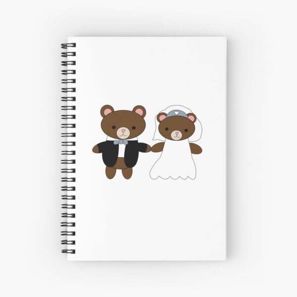 Bride and Groom Bear Cute Kawaii Couple Spiral Notebook