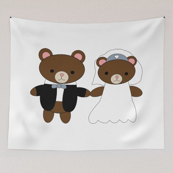 Item preview, Bride and Groom Bear Cute Kawaii Couple designed and sold by ValeriesGallery.
