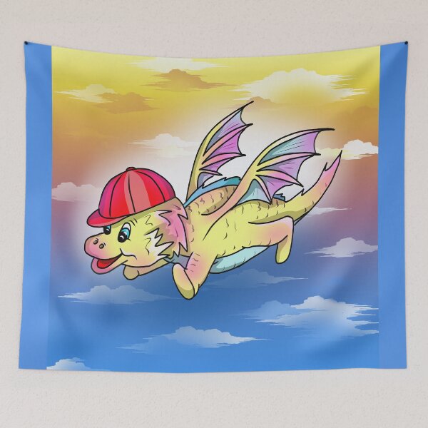 Item preview, Up in the clouds flying baby dragon designed and sold by CuisineCat.