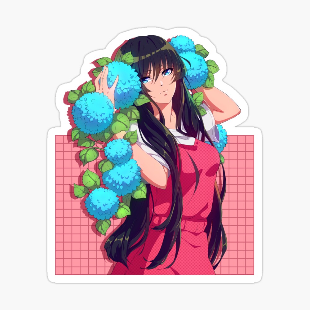 Premium AI Image | Beautiful anime girl in the hydrangea garden