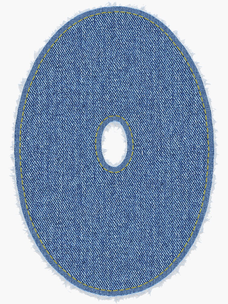 Thumbnail 3 of 3, Sticker, Number Zero Blue Denim designed and sold by jngraphs.
