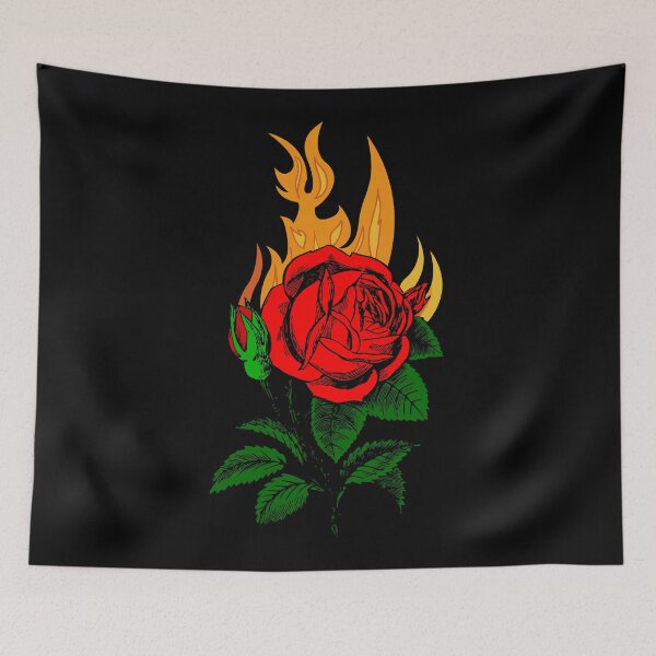 Item preview, Flaming rose // Red rose on fire designed and sold by Jacinda  Collins.