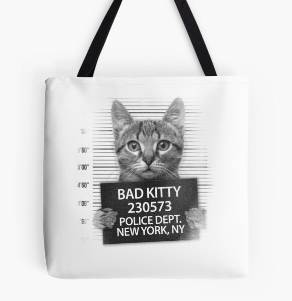 Funny Bad Kitty Cat Lovers Gift Cute Cat Meme Tote Bag for Sale