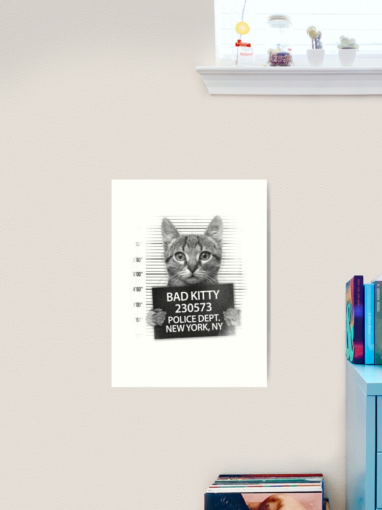 Funny Bad Kitty Cat Lovers Gift Cute Cat Meme Poster for Sale by Stephani  Analah