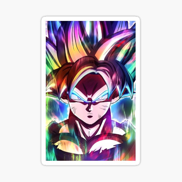 Super Goku Blue Rainbow Sticker By Johann36 Redbubble 