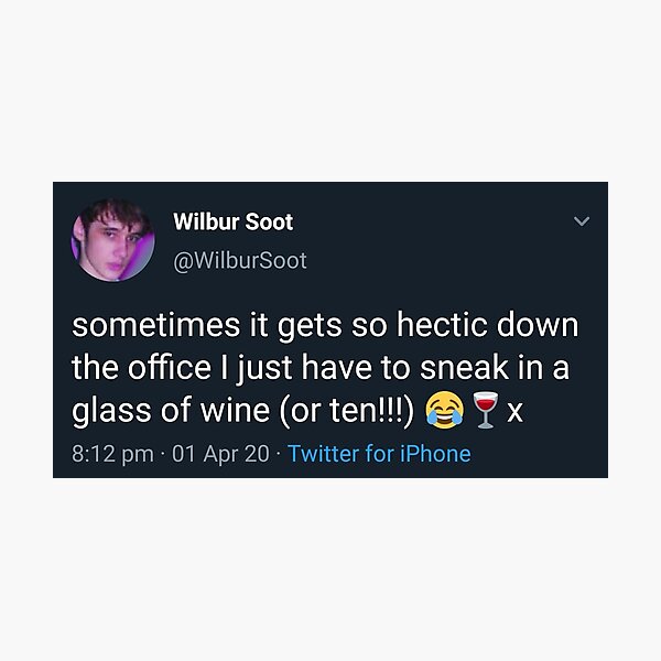 Wilbur soot funny tweet shirt (pog) Photographic Print