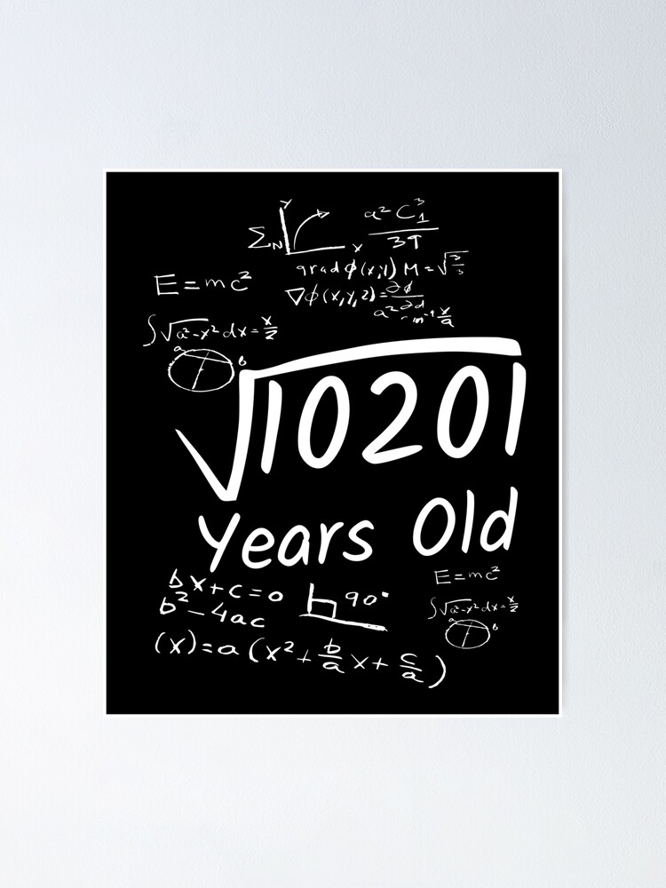 101th-birthday-math-10201-year-old-square-root-poster-by-ayyax