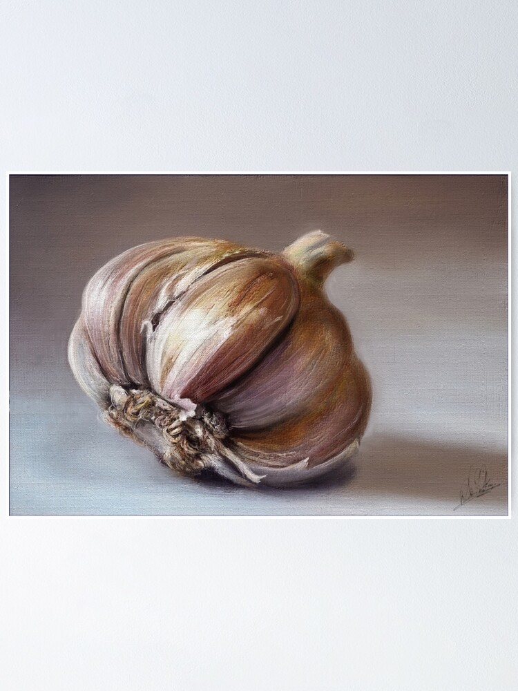 Alternate view of Classic still life garlic painting Poster