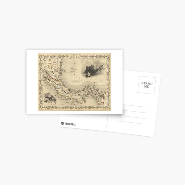 Item preview, Vintage Map of Panama (1851)  designed and sold by BravuraMedia.