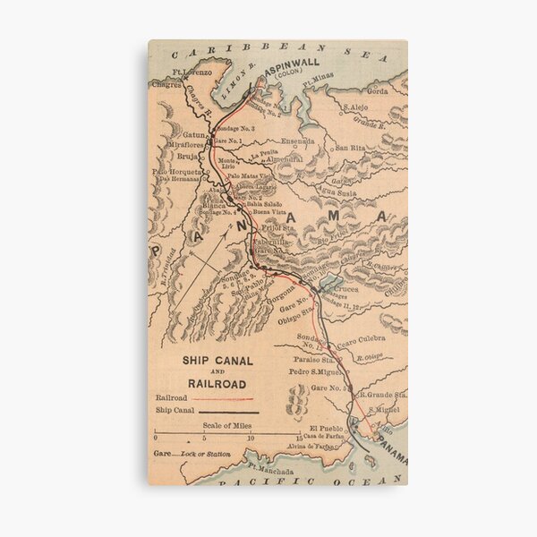 Item preview, Vintage Map of The Panama Canal (1885) designed and sold by BravuraMedia.