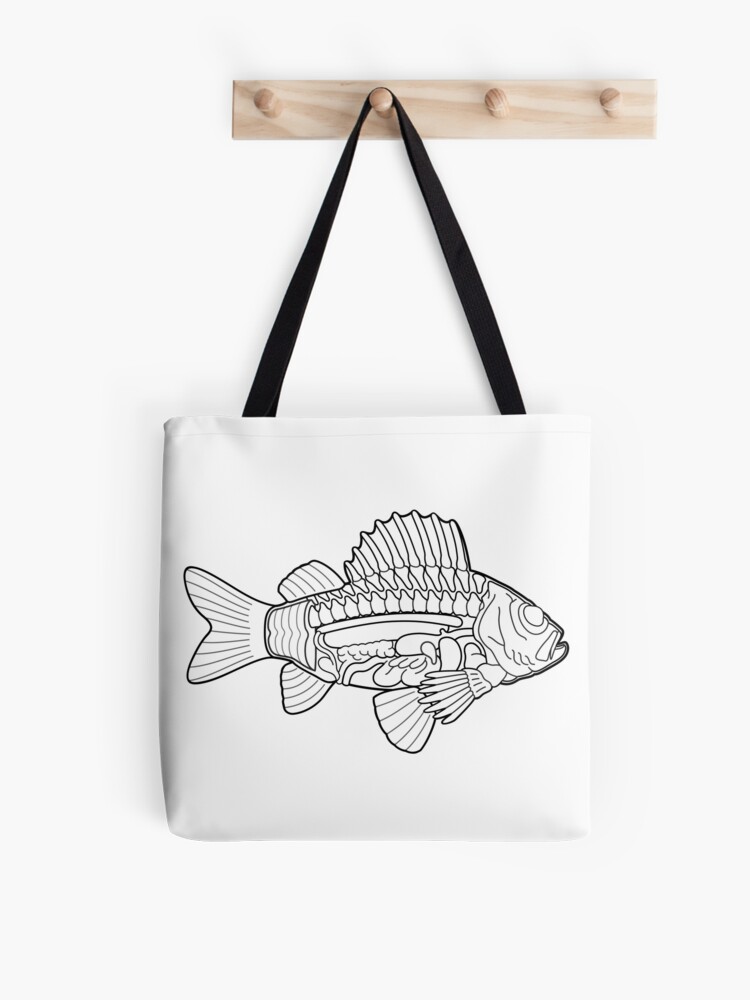 Fish Anatomy Ichthyology Line Drawing | Tote Bag