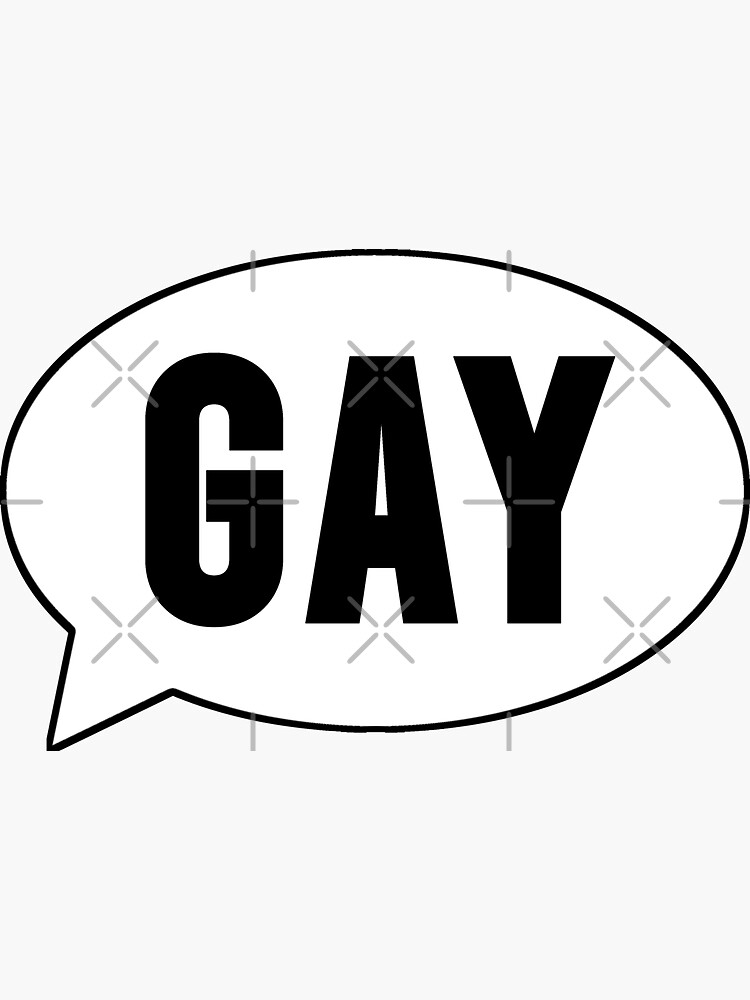 Gay Speech Bubble (Black Text) by Gay-Pride-Depot