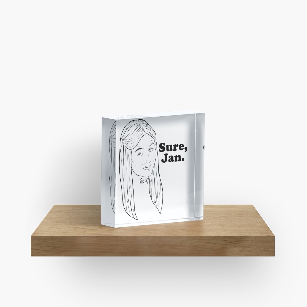 Sure, Jan. - black lines Acrylic Block