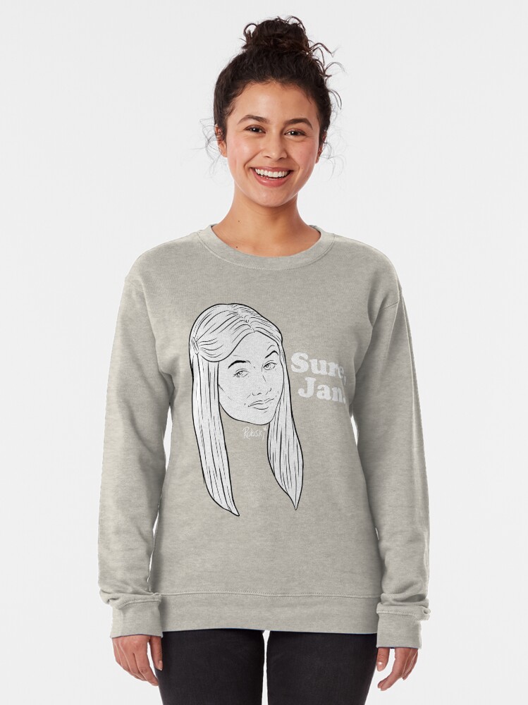 Alternate view of Sure, Jan. - black & white Pullover Sweatshirt