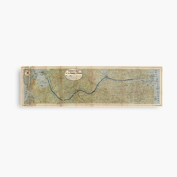 Item preview, Vintage Map of The Panama Canal (1886) designed and sold by BravuraMedia.