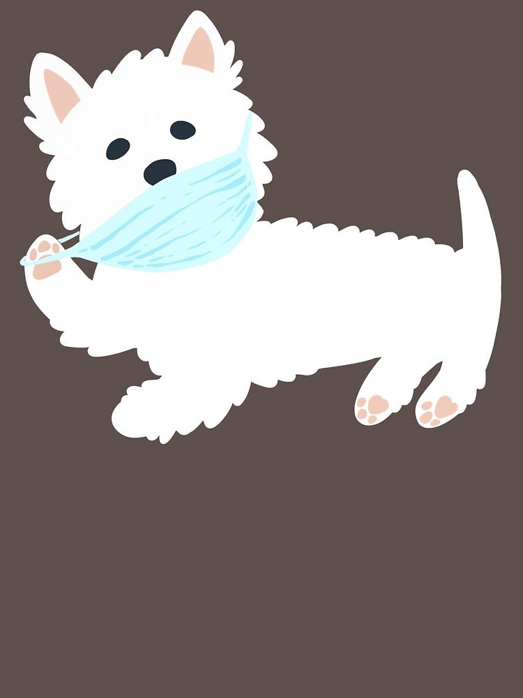 Thumbnail 7 of 7, Classic T-Shirt, Self isolating Westie pup designed and sold by Miruna Illustration.