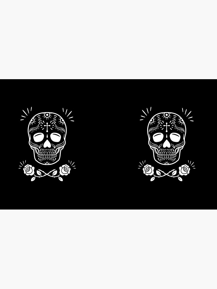 Sugar Skull With Flowers Art • Black by rike-mayer