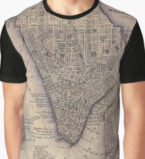 Camiseta gráfica Vintage NYC and Brooklyn Map (1847)