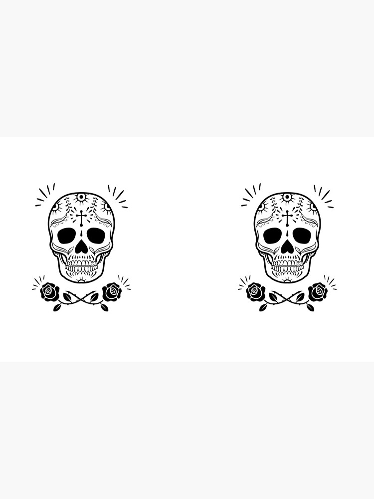 Sugar Skull With Flowers Art • White by rike-mayer
