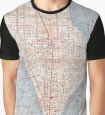 Camiseta gráfica Vintage Map of Lower Manhattan (1879)