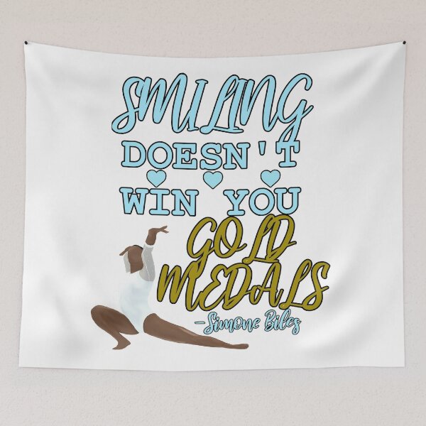 Item preview, Simone Biles Smiling Doesn't Win You Gold Medals Quote designed and sold by Cherries4.