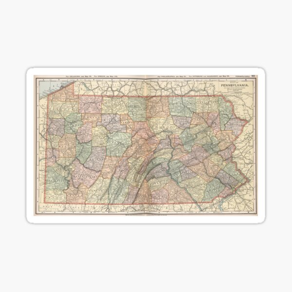 Item preview, Vintage Map of Pennsylvania (1891) designed and sold by BravuraMedia.