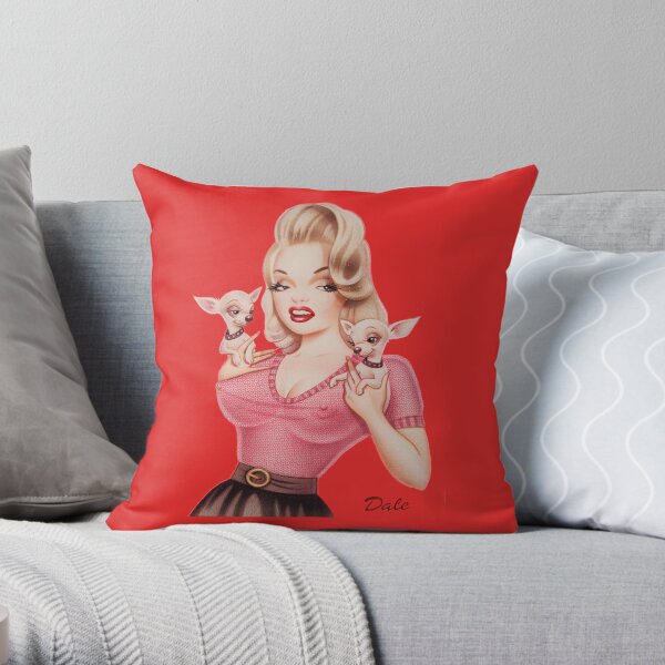 Sweater Puppies (vignette) Throw Pillow