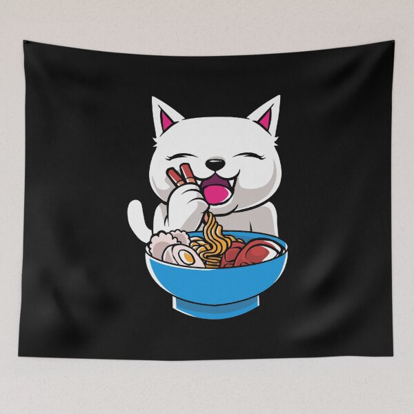 Item preview, Kawaii Cat Ramen Bowl Funny Anime Noodles Kitty designed and sold by perfectpresents.