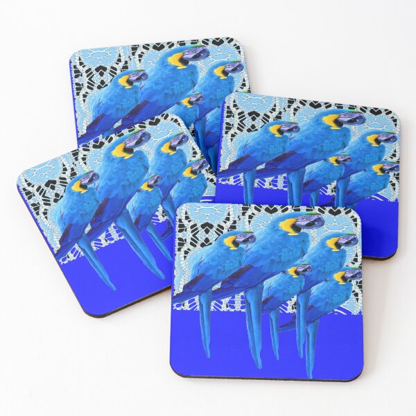Item preview, BLUE MACAWS PATTERN ON BLUE COLOR ART designed and sold by sharlesart.