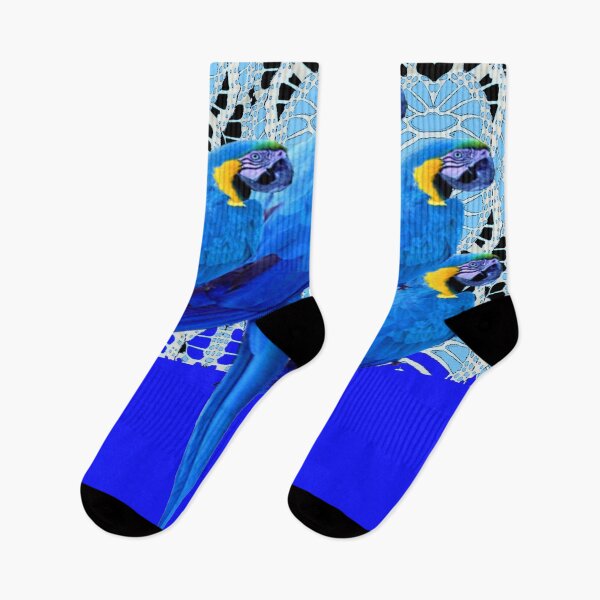 Item preview, BLUE MACAWS PATTERN ON BLUE COLOR ART designed and sold by sharlesart.
