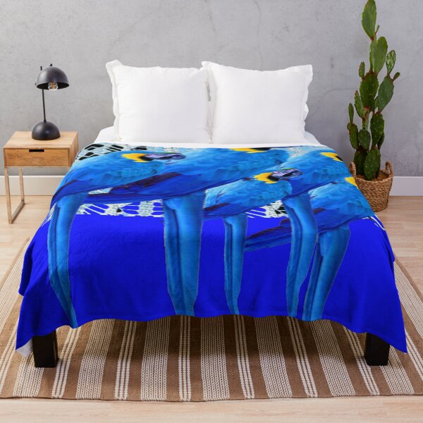 Item preview, BLUE MACAWS PATTERN ON BLUE COLOR ART designed and sold by sharlesart.