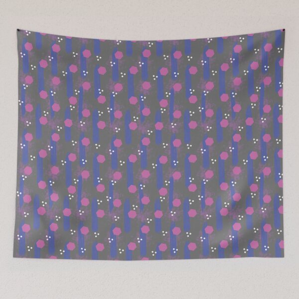 Item preview, Hexagon and circle brush stroke pattern designed and sold by ShutterOwl.