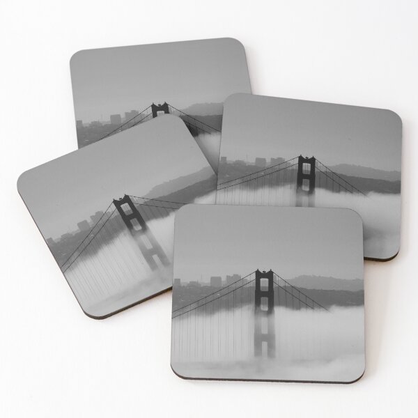 Item preview, foggy bay bridge black and white designed and sold by Anthony Cook.