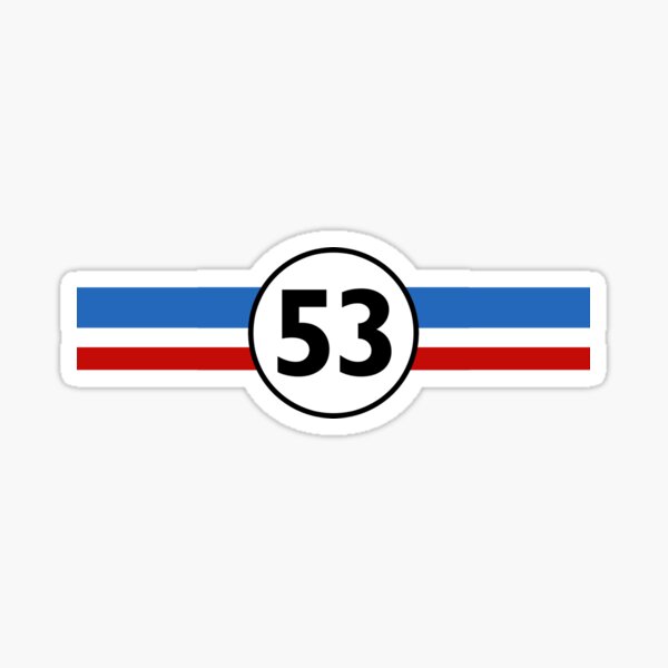 Herbie 53 Classic Racing Car 1963 Circle Logo # 1 Sticker