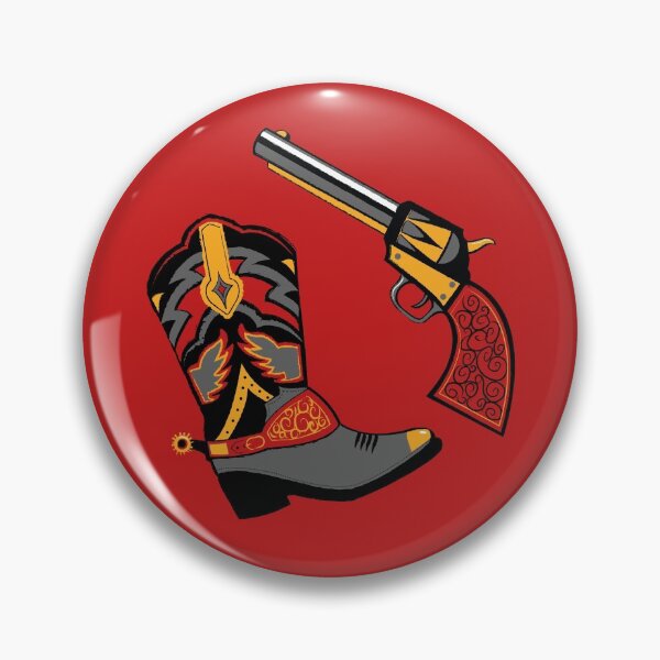 Item preview, Cowboy Boots and Revolver Pin PLUS STICKERS designed and sold by Fleurescience.