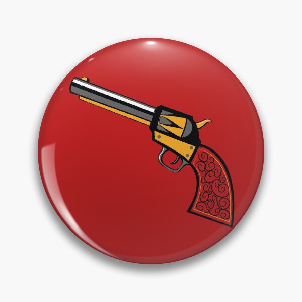 Item preview, Cowboy Revolver Pin PLUS STICKERS designed and sold by Fleurescience.