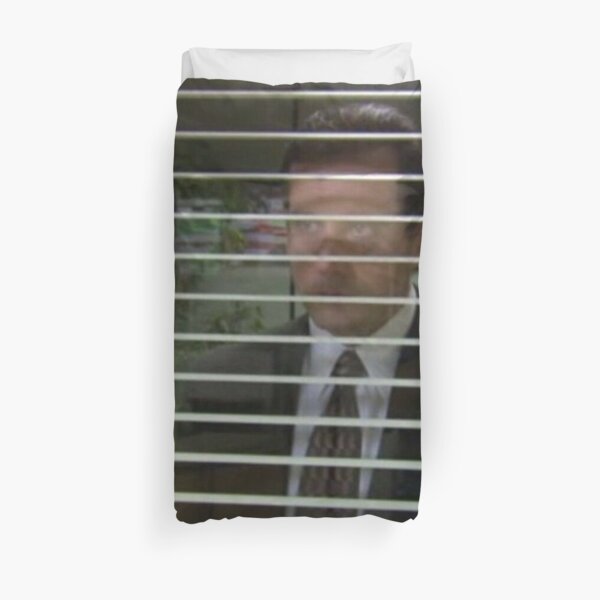 "michael scott looking through blinds" Duvet Cover by arpitalasker | Redbubble