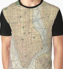 Camiseta gráfica Vintage Map of New York City (1910)
