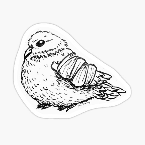 "Injured Bird Inktober" Sticker for Sale by dinaros Redbubble