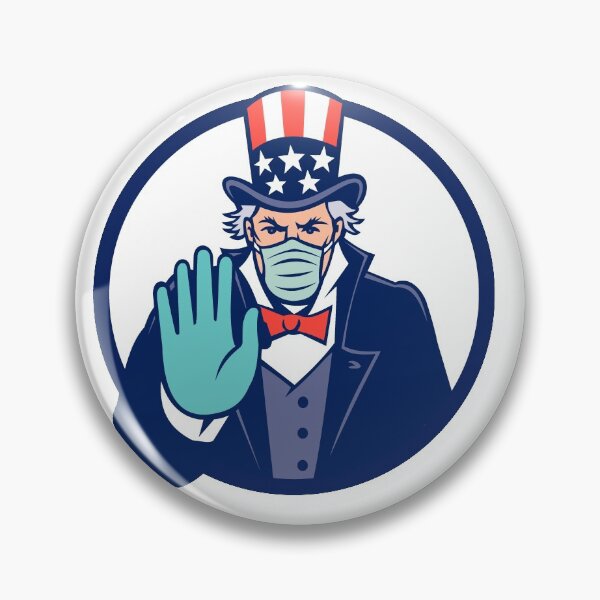 Item preview, Uncle Sam Wearing Mask Stop Hand Signal Mascot designed and sold by patrimonio.