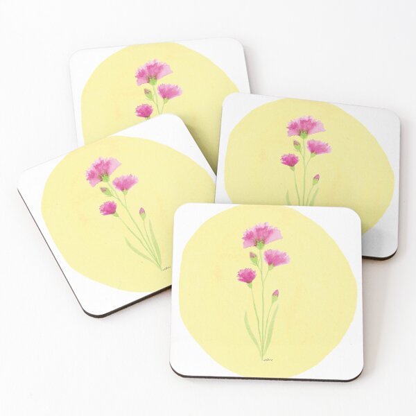 Item preview, Carnation in watercolor - yellow background designed and sold by kslittleworld.