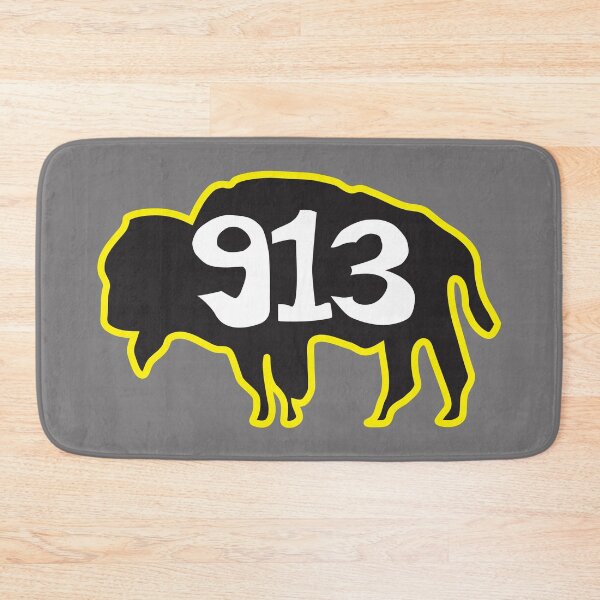 Item preview, Hand Drawn Kansas Buffalo 913 Black Gold designed and sold by itsrturn.