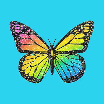 Artwork thumbnail, glittery rainbow butterfly by disco dottie