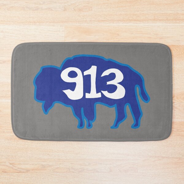 Item preview, Hand Drawn Kansas Buffalo 913 Royal Blue designed and sold by itsrturn.