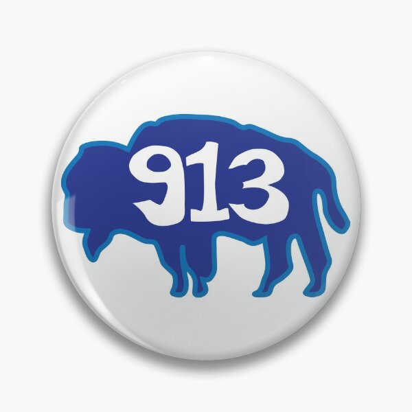 Item preview, Hand Drawn Kansas Buffalo 913 Royal Blue designed and sold by itsrturn.