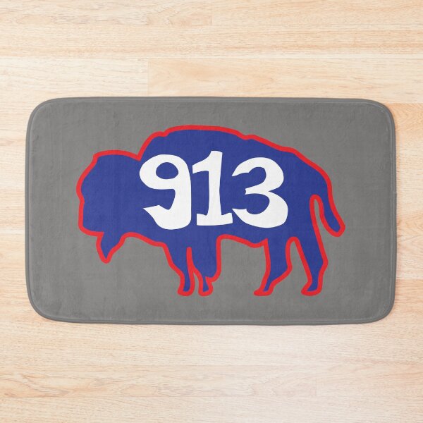 Item preview, Hand Drawn Kansas Buffalo 913 Crimson Red Blue designed and sold by itsrturn.