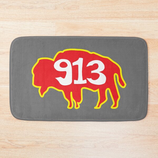 Item preview, Hand Drawn Kansas Buffalo 913 Red Gold designed and sold by itsrturn.